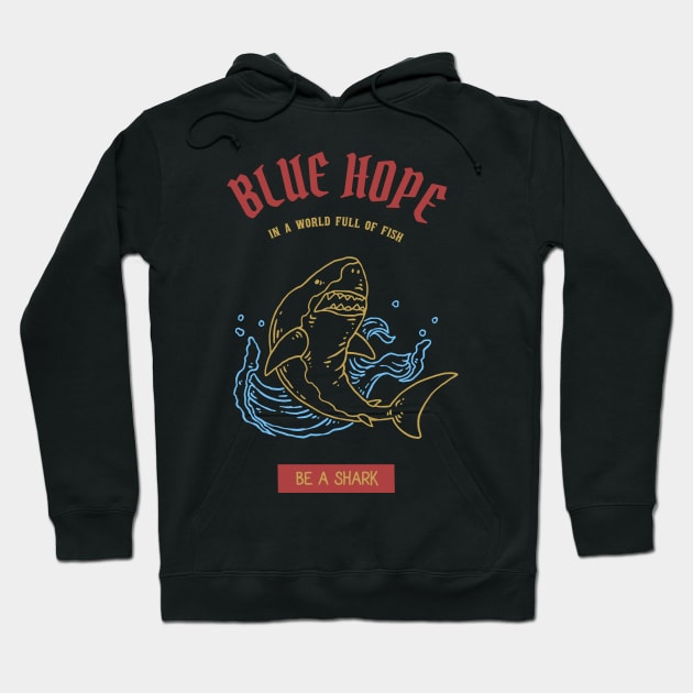 „Blue Hope“ Shark | Gift Hoodie by evergreen_brand